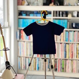 Vintage kids 1970s navy ringer tee